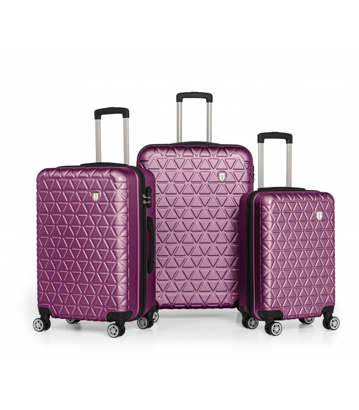 Gedox Abs 3'lü Valiz Seyahat Seti - Model:800.09 Mürdüm