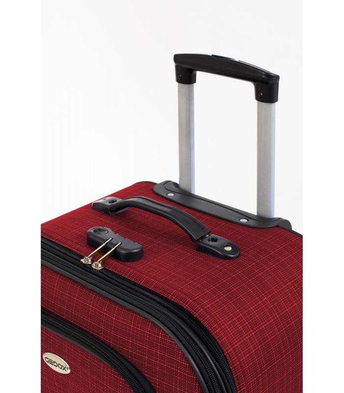 Gedox 4 Teker Geniş Kasa Havlu Kumaş 3'lü Valiz Seyahat Seti - Model: 1000.13 Bordo