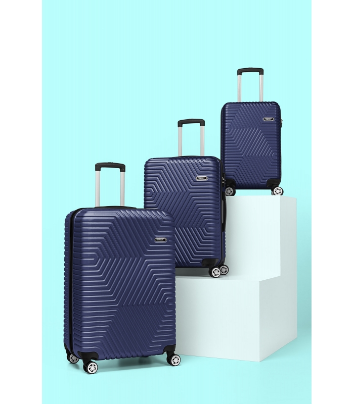 G&D Polo Suitcase ABS 3'lü Lüx Valiz Seyahat Seti - Model:600.04 Lacivert