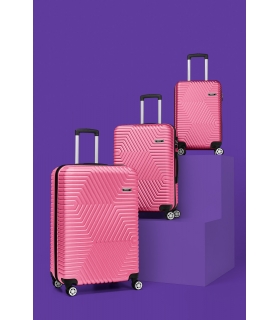 G&D Polo Suitcase ABS 3'lü Lüx Valiz Seyahat Seti - Model:600.11 Pudra Pembe