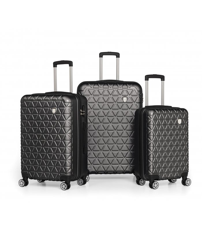 Gedox Abs 3'lü Valiz Seyahat Seti - Model:800.02 Koyu Gri