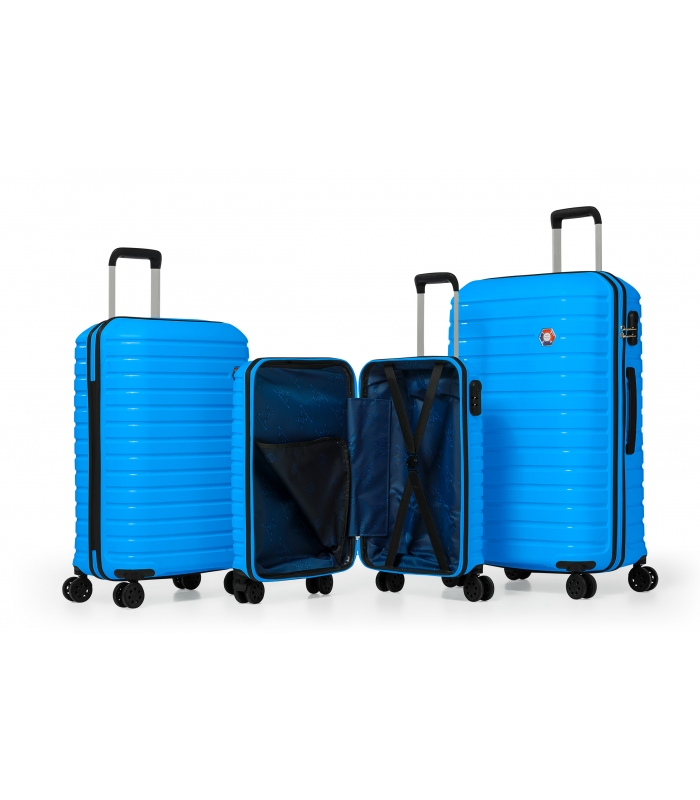 G&D Polo Suitcase PP Enjeksiyon 3'lü Valiz Seyahat Seti - Model 400.05 Çivit Mavi