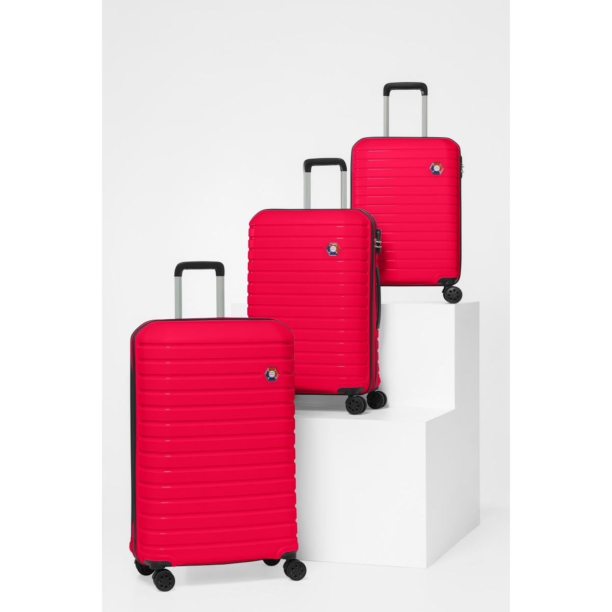 G&D Polo Suitcase PP Enjeksiyon 3'lü Valiz Seyahat Seti - Model 400.10 Fuşya Pembe