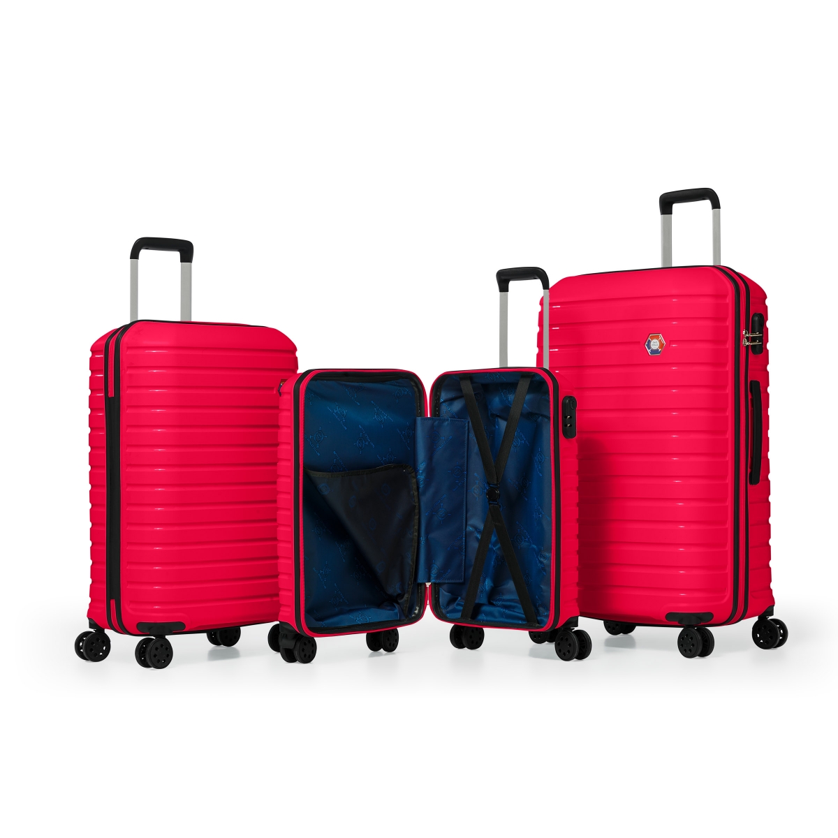 G&D Polo Suitcase PP Enjeksiyon 3'lü Valiz Seyahat Seti - Model 400.10 Fuşya Pembe