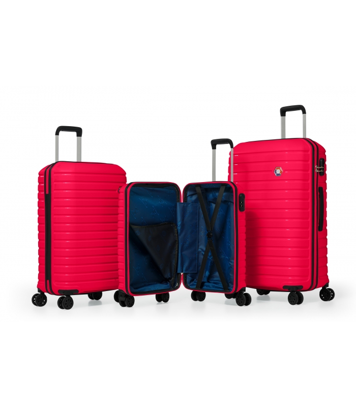 G&D Polo Suitcase PP Enjeksiyon 3'lü Valiz Seyahat Seti - Model 400.10 Fuşya Pembe