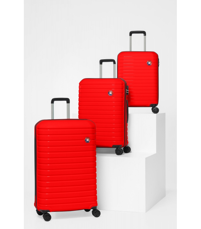 G&D Polo Suitcase PP Enjeksiyon 3'lü Valiz Seyahat Seti - Model 400.14 Kırmızı