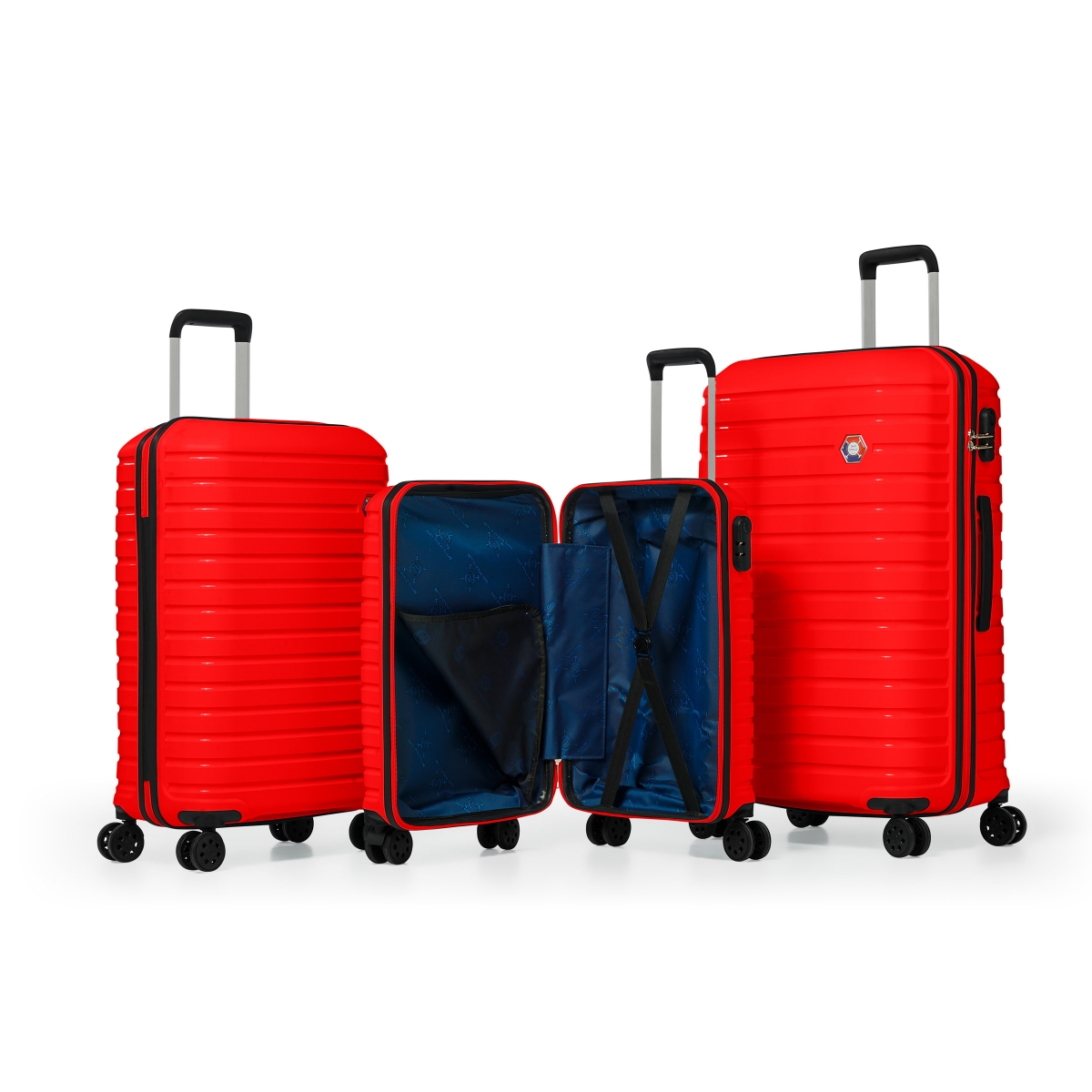 G&D Polo Suitcase PP Enjeksiyon 3'lü Valiz Seyahat Seti - Model 400.14 Kırmızı