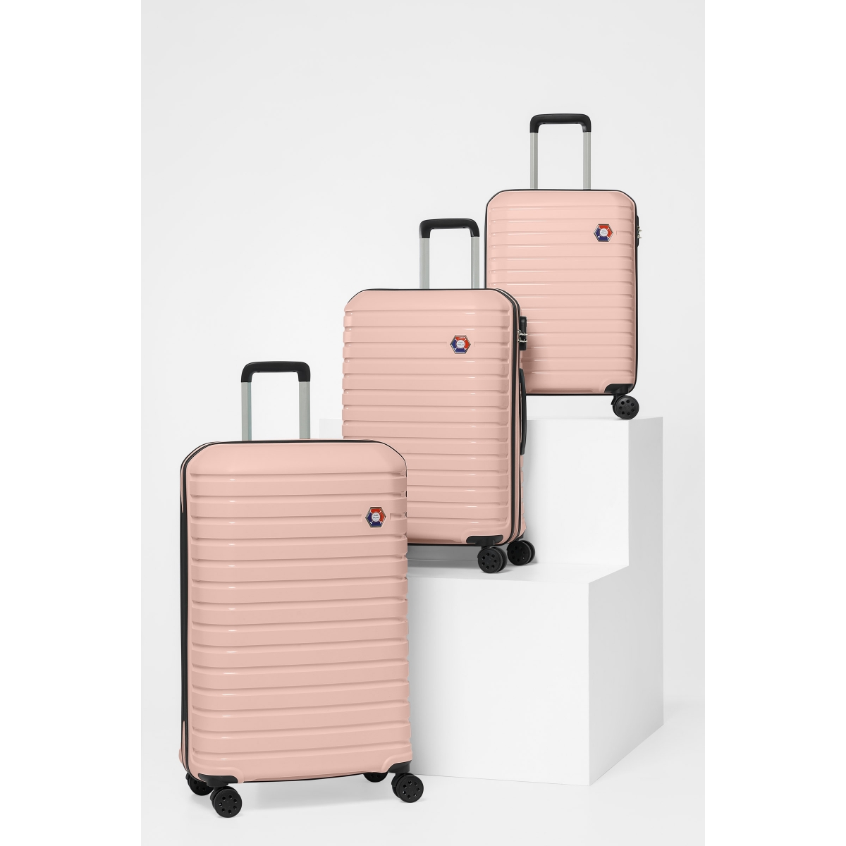 G&D Polo Suitcase PP Enjeksiyon 3'lü Valiz Seyahat Seti - Model 400.17 Somon