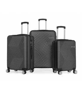 G&D Polo Suitcase ABS 3'lü Lüx Valiz Seyahat  Seti - Model:600.01 Siyah