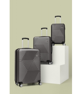 G&D Polo Suitcase ABS 3'lü Lüx Valiz Seyahat Seti - Model:600.02 Koyu Gri