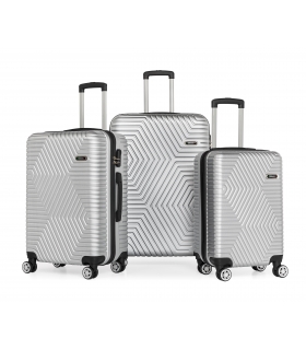 G&D Polo Suitcase ABS 3'lü Lüx Valiz Seyahat Seti - Model:600.03 Gri