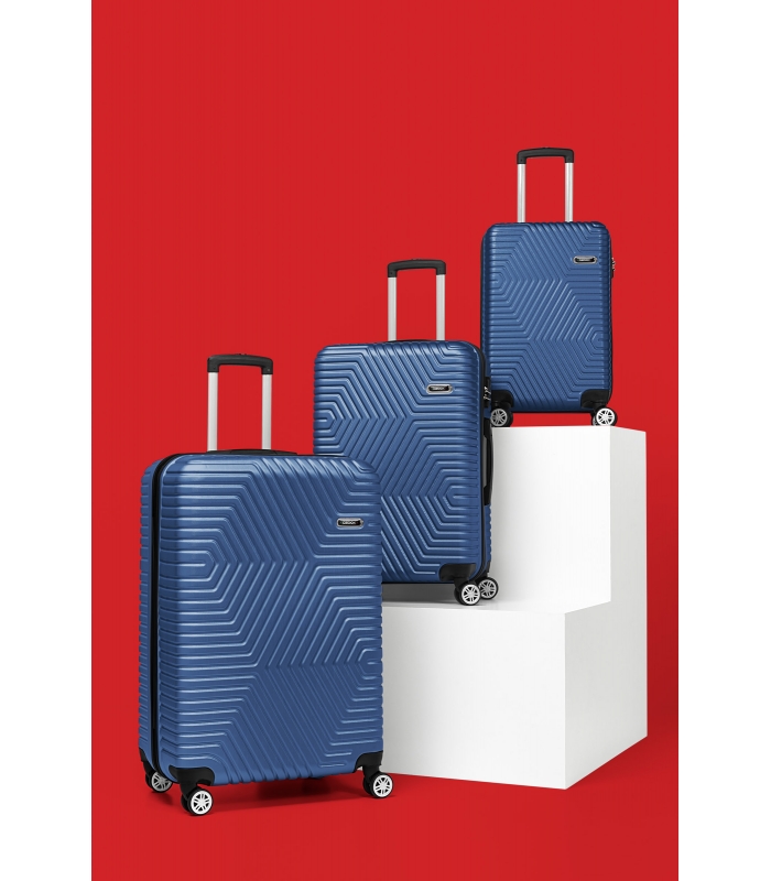 G&D Polo Suitcase ABS 3'lü Lüx Valiz Seyahat Seti - Model:600.05 Çivit Mavi