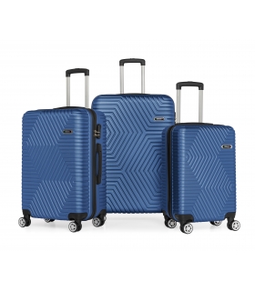 G&D Polo Suitcase ABS 3'lü Lüx Valiz Seyahat Seti - Model:600.05 Çivit Mavi