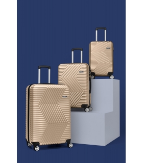 G&D Polo Suitcase ABS 3'lü Lüx Valiz Seyahat Seti - Model:600.06 Gold