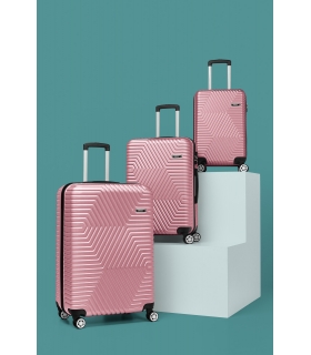 G&D Polo Suitcase ABS 3'lü Lüx Valiz Seyahat Seti - Model:600.08 Gül Kurusu