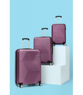 G&D Polo Suitcase ABS 3'lü Lüx Valiz Seyahat Seti - Model:600.09 Mürdüm