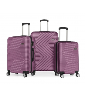 G&D Polo Suitcase ABS 3'lü Lüx Valiz Seyahat Seti - Model:600.09 Mürdüm