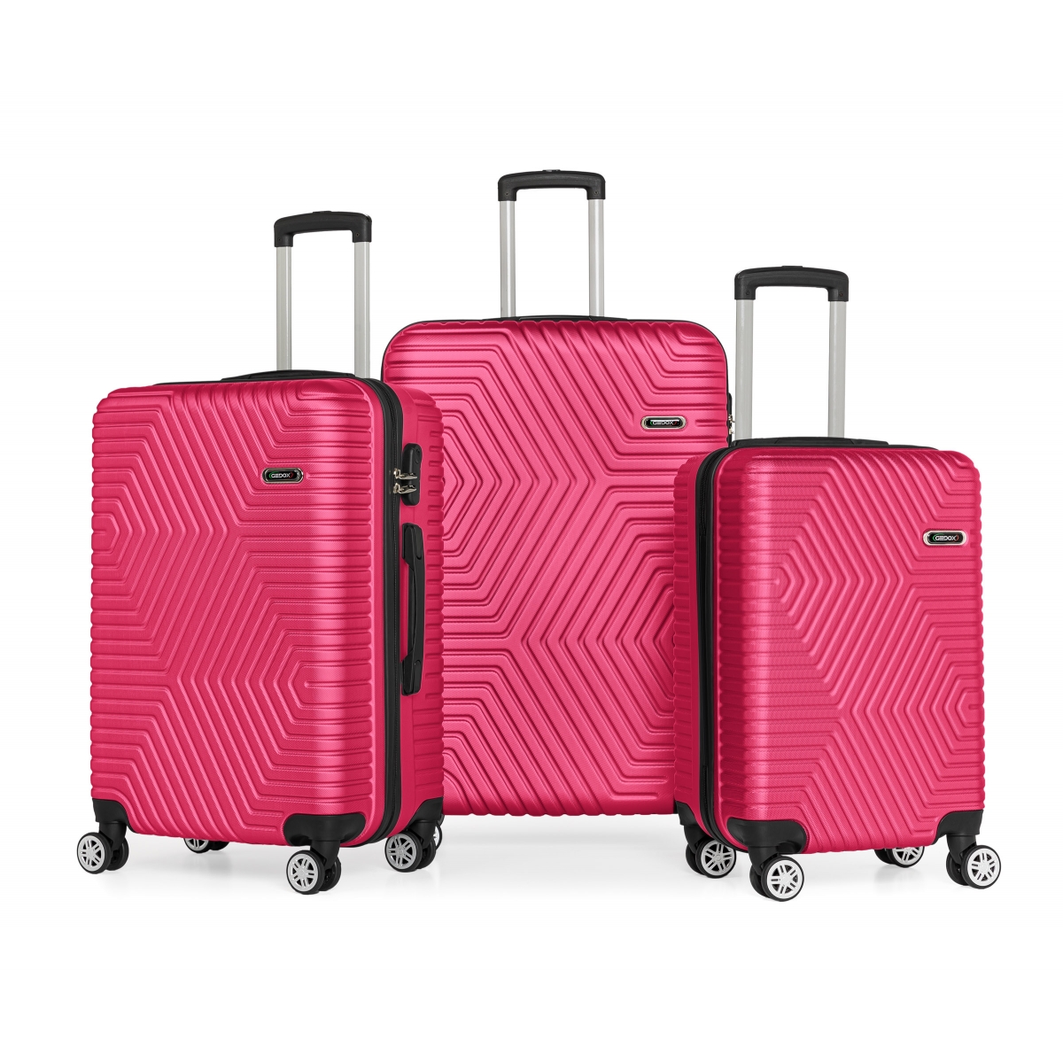 G&D Polo Suitcase ABS 3'lü Lüx Valiz Seyahat Seti - Model:600.10 Fuşya Pembe