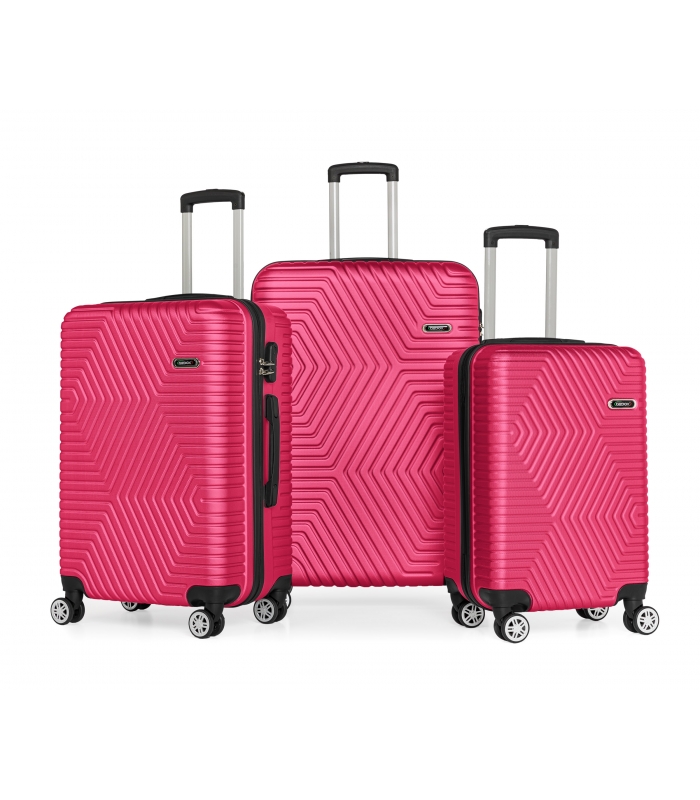 G&D Polo Suitcase ABS 3'lü Lüx Valiz Seyahat Seti - Model:600.10 Fuşya Pembe