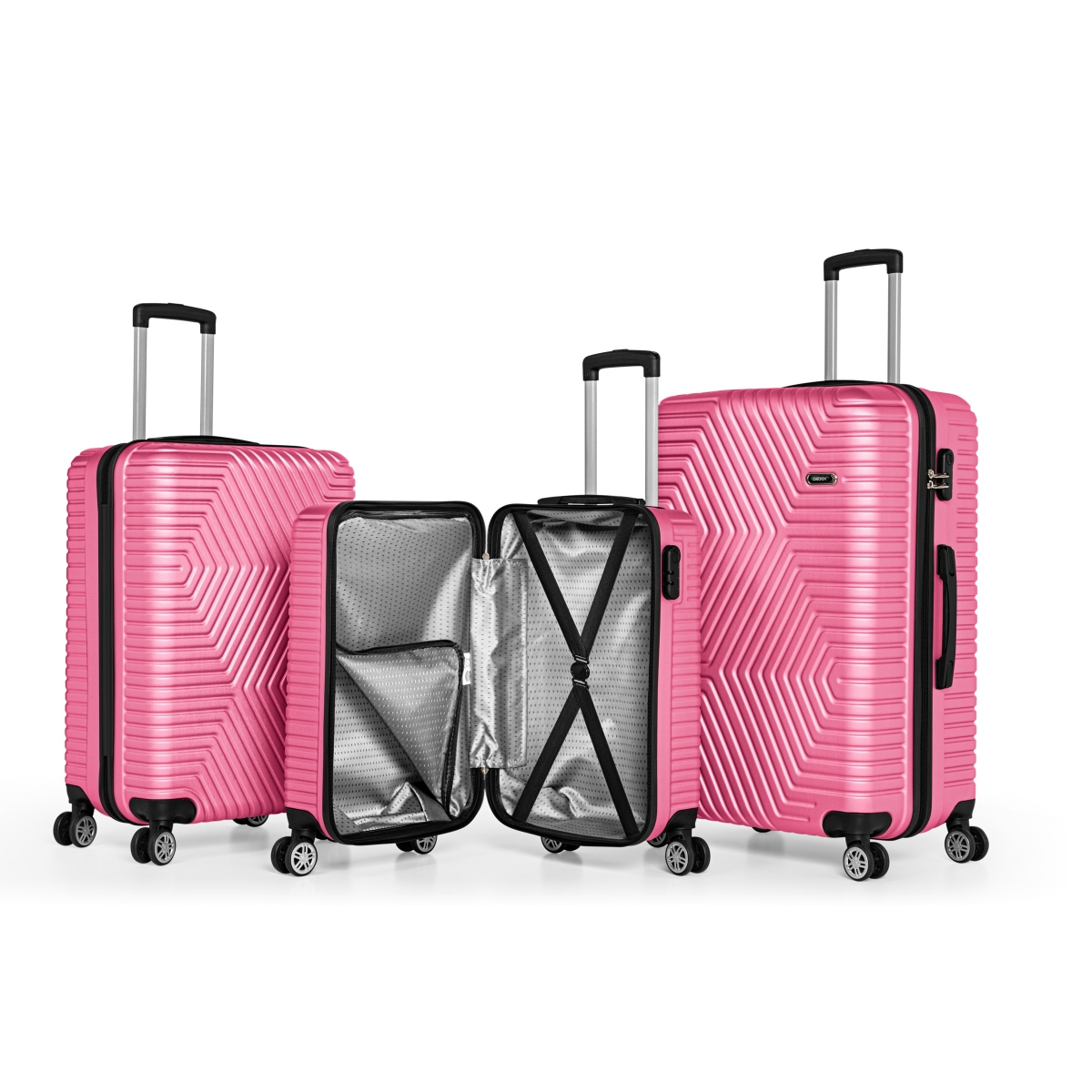 G&D Polo Suitcase ABS 3'lü Lüx Valiz Seyahat Seti - Model:600.11 Pudra Pembe