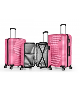 G&D Polo Suitcase ABS 3'lü Lüx Valiz Seyahat Seti - Model:600.11 Pudra Pembe