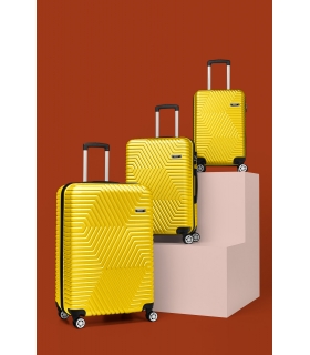 G&D Polo Suitcase ABS 3'lü Lüx Valiz Seyahat Seti - Model:600.12 Sarı
