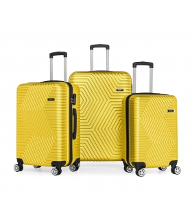 G&D Polo Suitcase ABS 3'lü Lüx Valiz Seyahat Seti - Model:600.12 Sarı