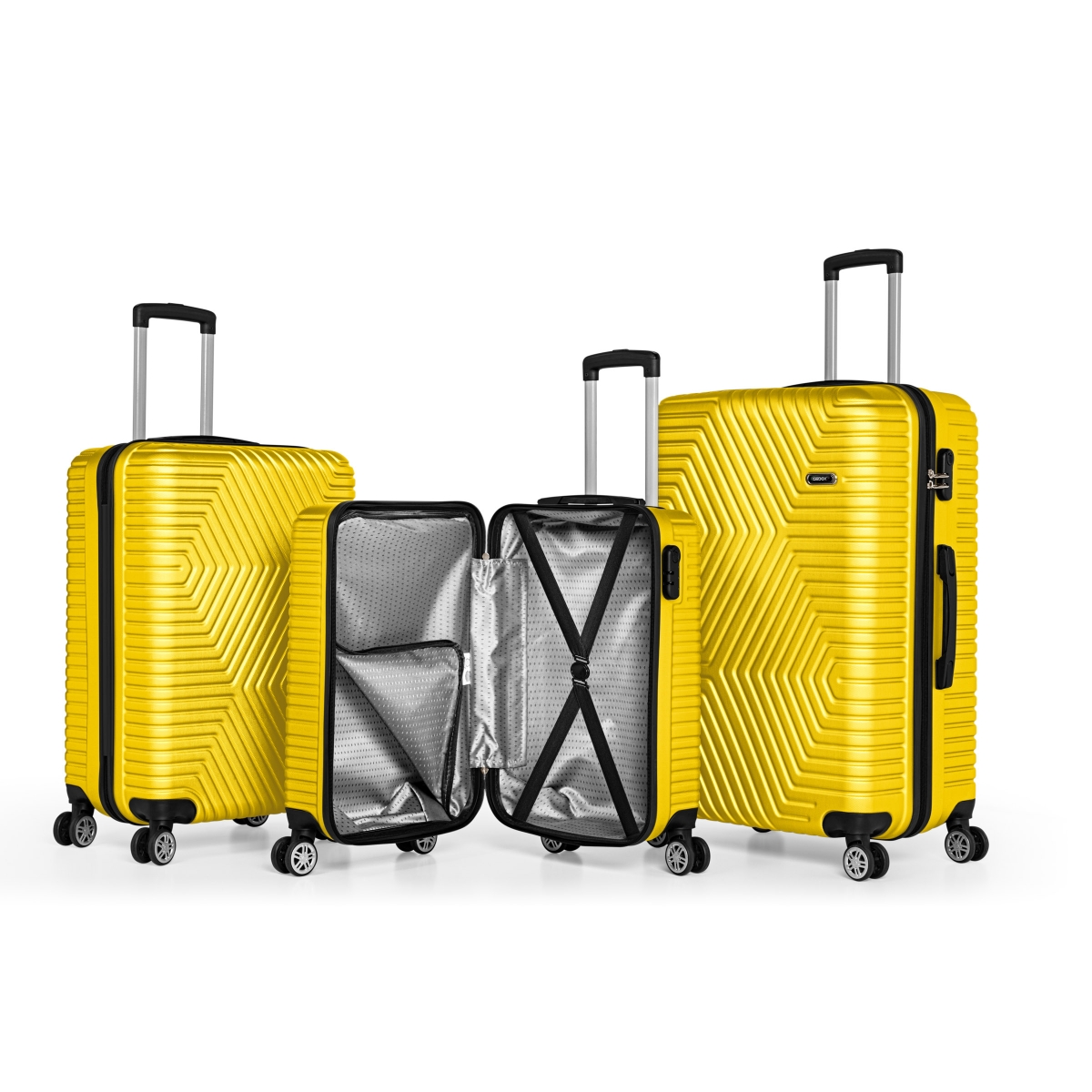 G&D Polo Suitcase ABS 3'lü Lüx Valiz Seyahat Seti - Model:600.12 Sarı