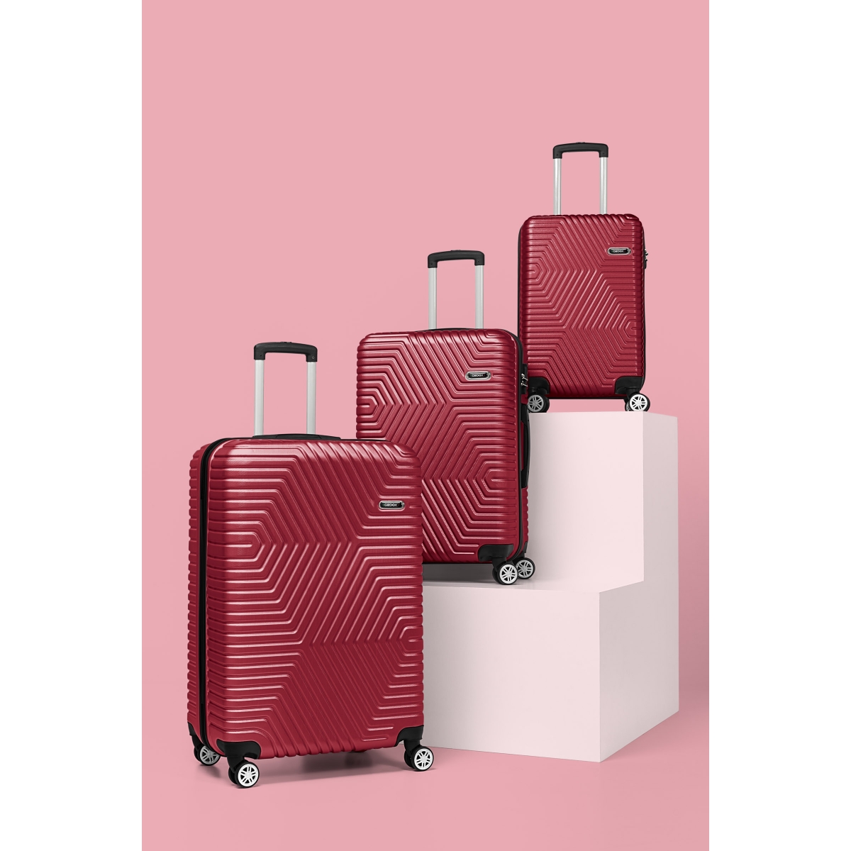 G&D Polo Suitcase ABS 3'lü Lüx Valiz Seyahat Seti - Model:600.13 Bordo
