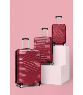 G&D Polo Suitcase ABS 3'lü Lüx Valiz Seyahat Seti - Model:600.13 Bordo