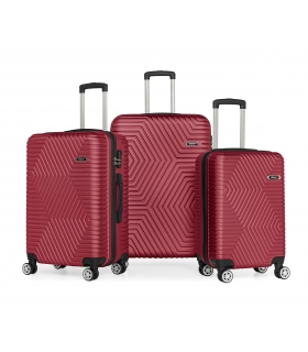 G&D Polo Suitcase ABS 3'lü Lüx Valiz Seyahat Seti - Model:600.13 Bordo