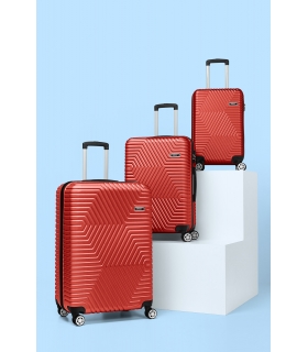 G&D Polo Suitcase ABS 3'lü Lüx Valiz Seyahat Seti - Model:600.14 Kırmızı