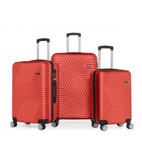 G&D Polo Suitcase ABS 3'lü Lüx Valiz Seyahat Seti - Model:600.14 Kırmızı