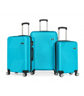 G&D Polo Suitcase ABS 3'lü Lüx Valiz Seyahat Seti - Model:600.16 Turkuaz