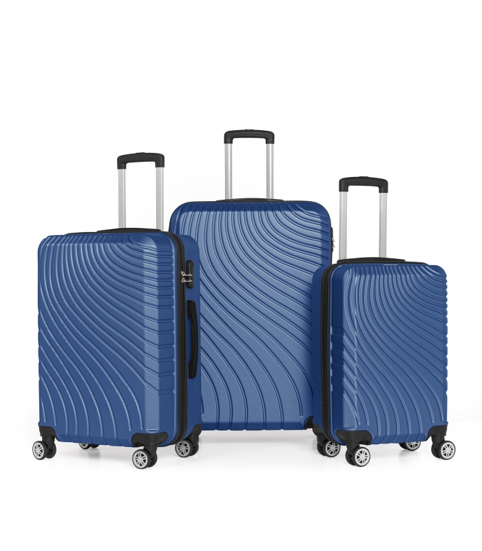 Gedox Abs 3'lü Valiz Seyahat Seti - Model:700.05 Çivit Mavi