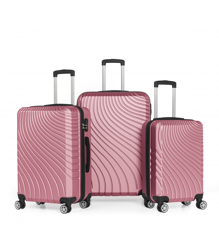 Gedox Abs 3'lü Valiz Seyahat Seti - Model:700.08 Gül Kurusu