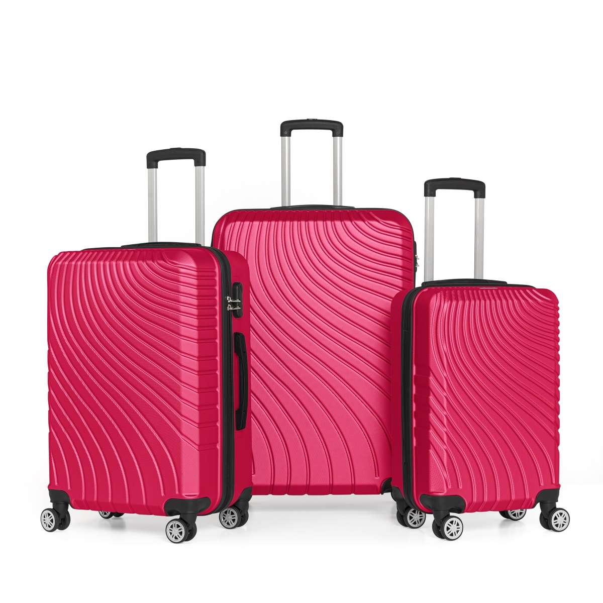 Gedox Abs 3'lü Valiz Seyahat Seti - Model:700.10 Fuşya Pembe