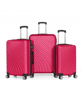 Gedox Abs 3'lü Valiz Seyahat Seti - Model:700.10 Fuşya Pembe