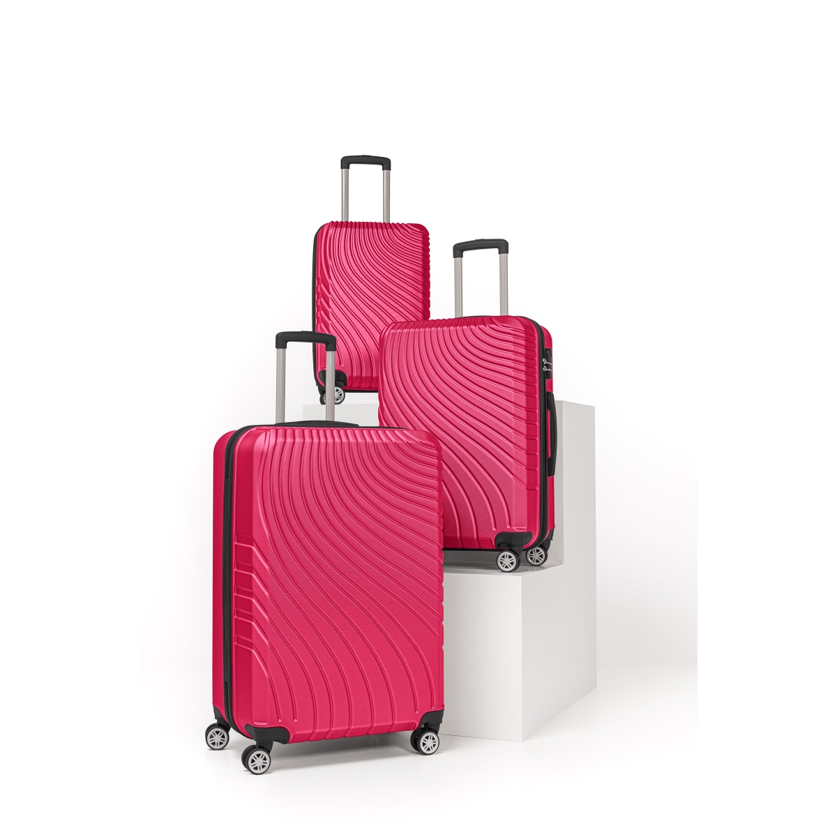 Gedox Abs 3'lü Valiz Seyahat Seti - Model:700.10 Fuşya Pembe