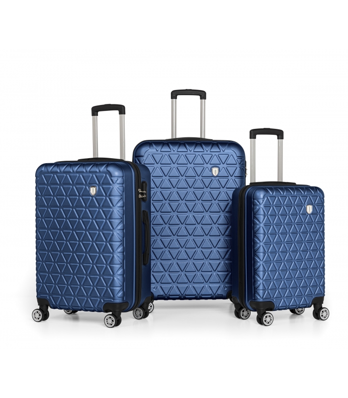 Gedox Abs 3'lü Valiz Seyahat Seti - Model:800.05 Çivit Mavi