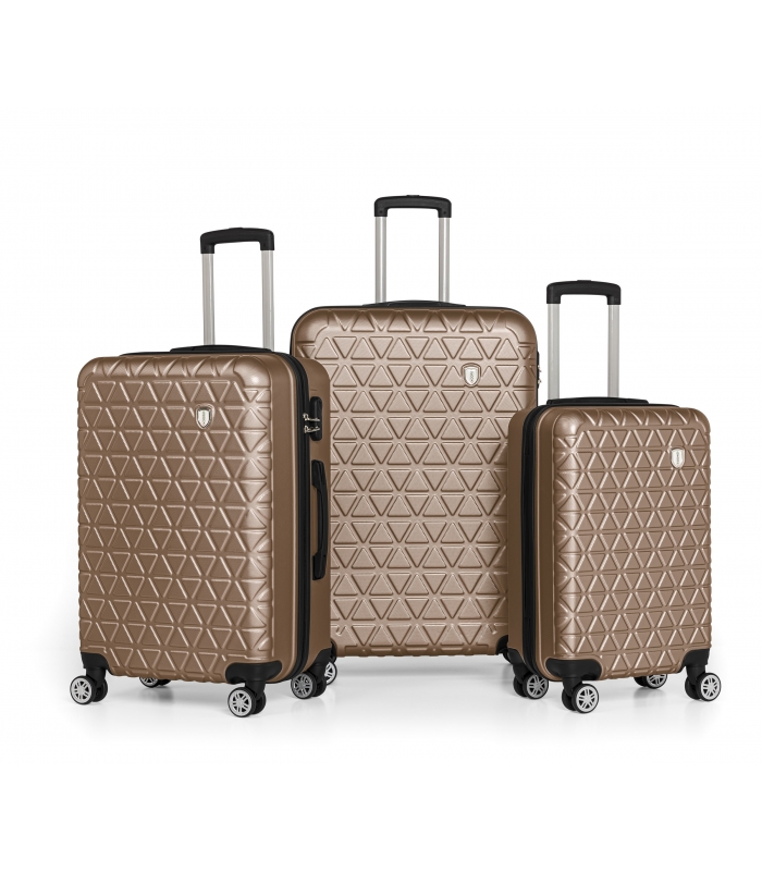 Gedox Abs 3'lü Valiz Seyahat Seti - Model:800.06 Gold