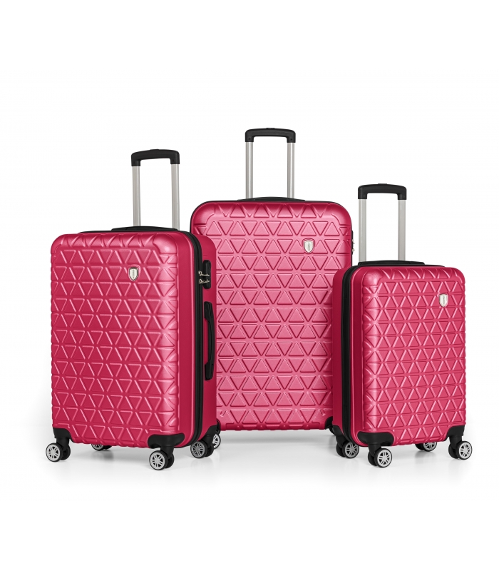 Gedox Abs 3'lü Valiz Seyahat Seti - Model:800.10 Fuşya Pembe