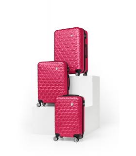 Gedox Abs 3'lü Valiz Seyahat Seti - Model:800.10 Fuşya Pembe