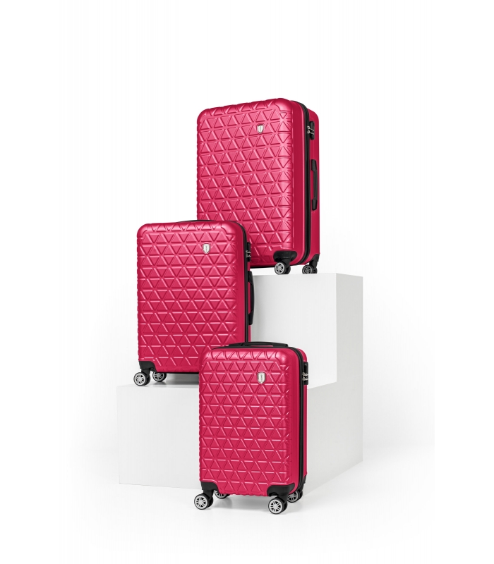 Gedox Abs 3'lü Valiz Seyahat Seti - Model:800.10 Fuşya Pembe