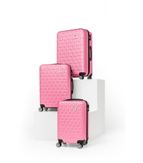 Gedox Abs 3'lü Valiz Seyahat Seti - Model:800.11 Pudra Pembe