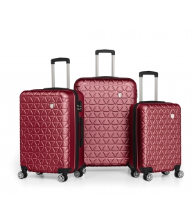 Gedox Abs 3'lü Valiz Seyahat Seti - Model:800.13 Bordo