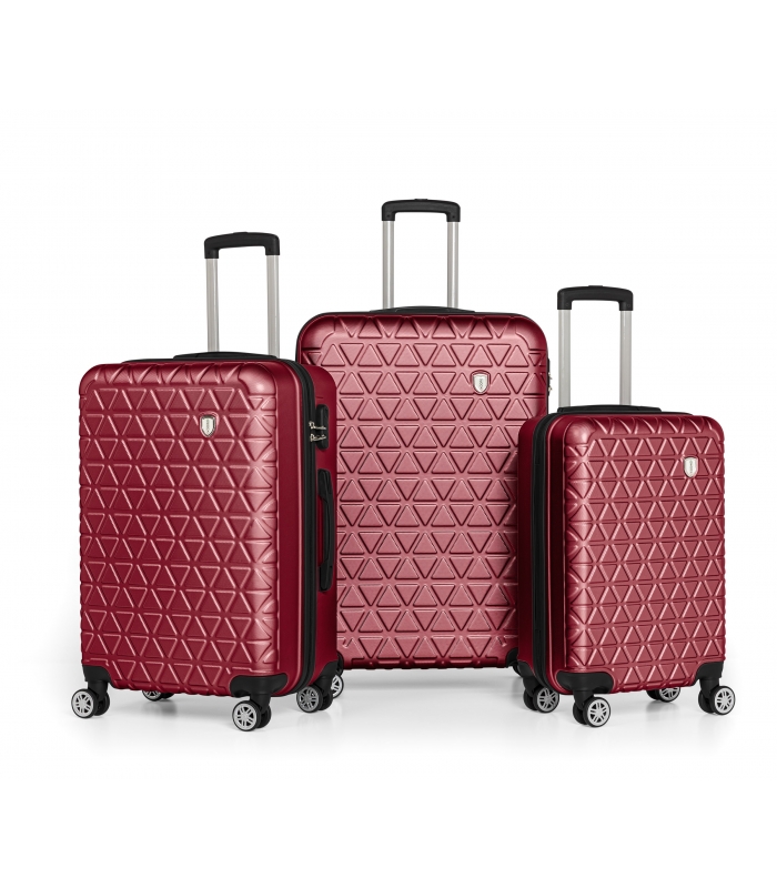 Gedox Abs 3'lü Valiz Seyahat Seti - Model:800.13 Bordo