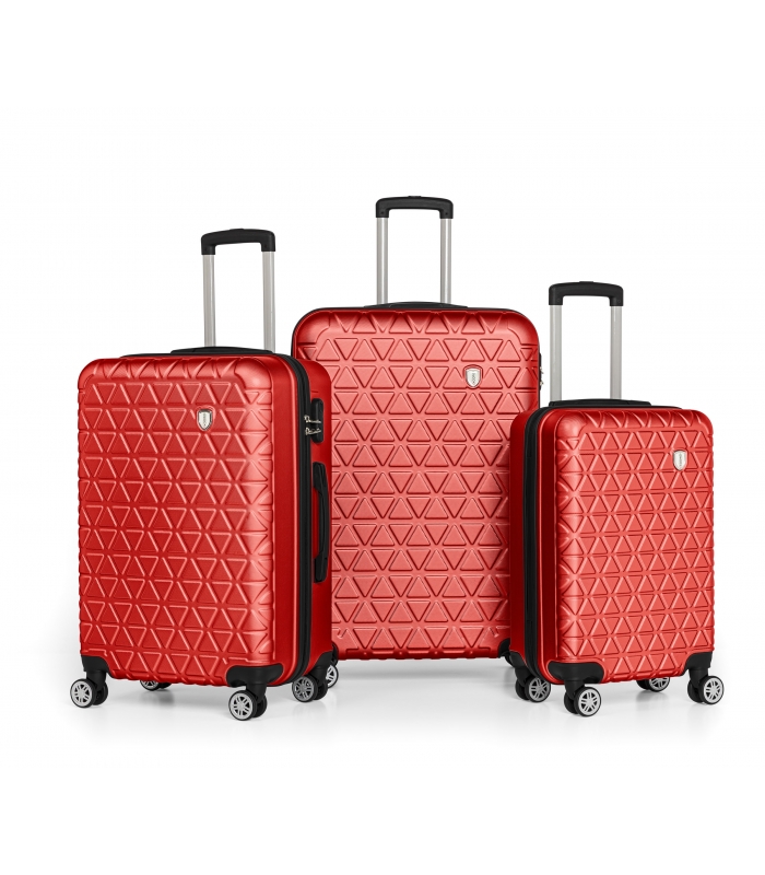 Gedox Abs 3'lü Valiz Seyahat Seti - Model:800.14 Kırmızı