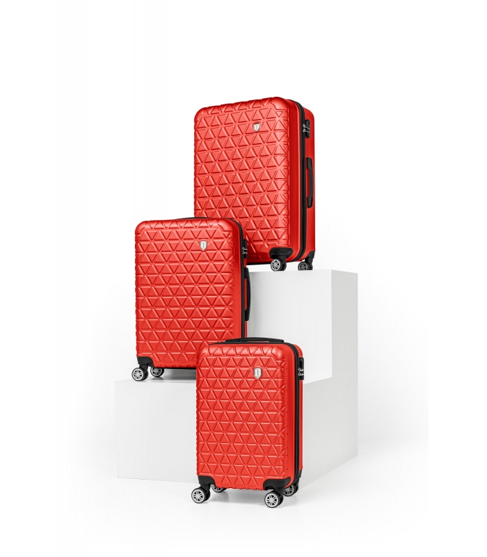 Gedox Abs 3'lü Valiz Seyahat Seti - Model:800.14 Kırmızı