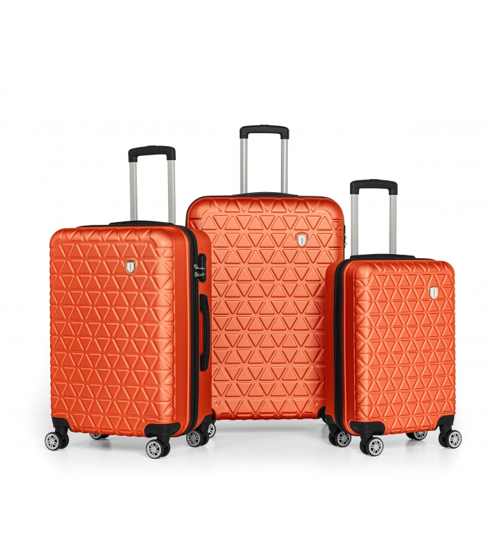 Gedox Abs 3'lü Valiz Seyahat Seti - Model:800.15 Turuncu